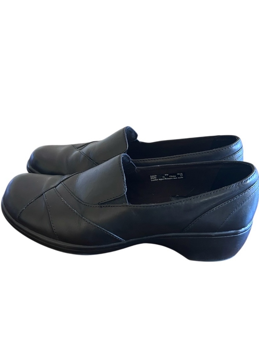 Clarks Shoes Size 9W Black Leather